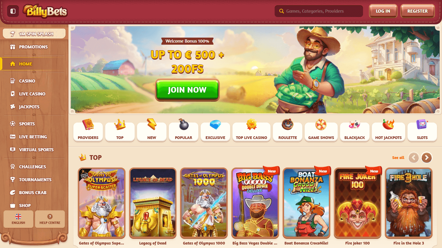 billybets_casino_homepage_desktop