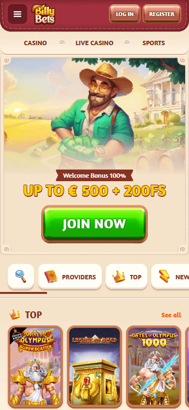 billybets_casino_homepage_mobile