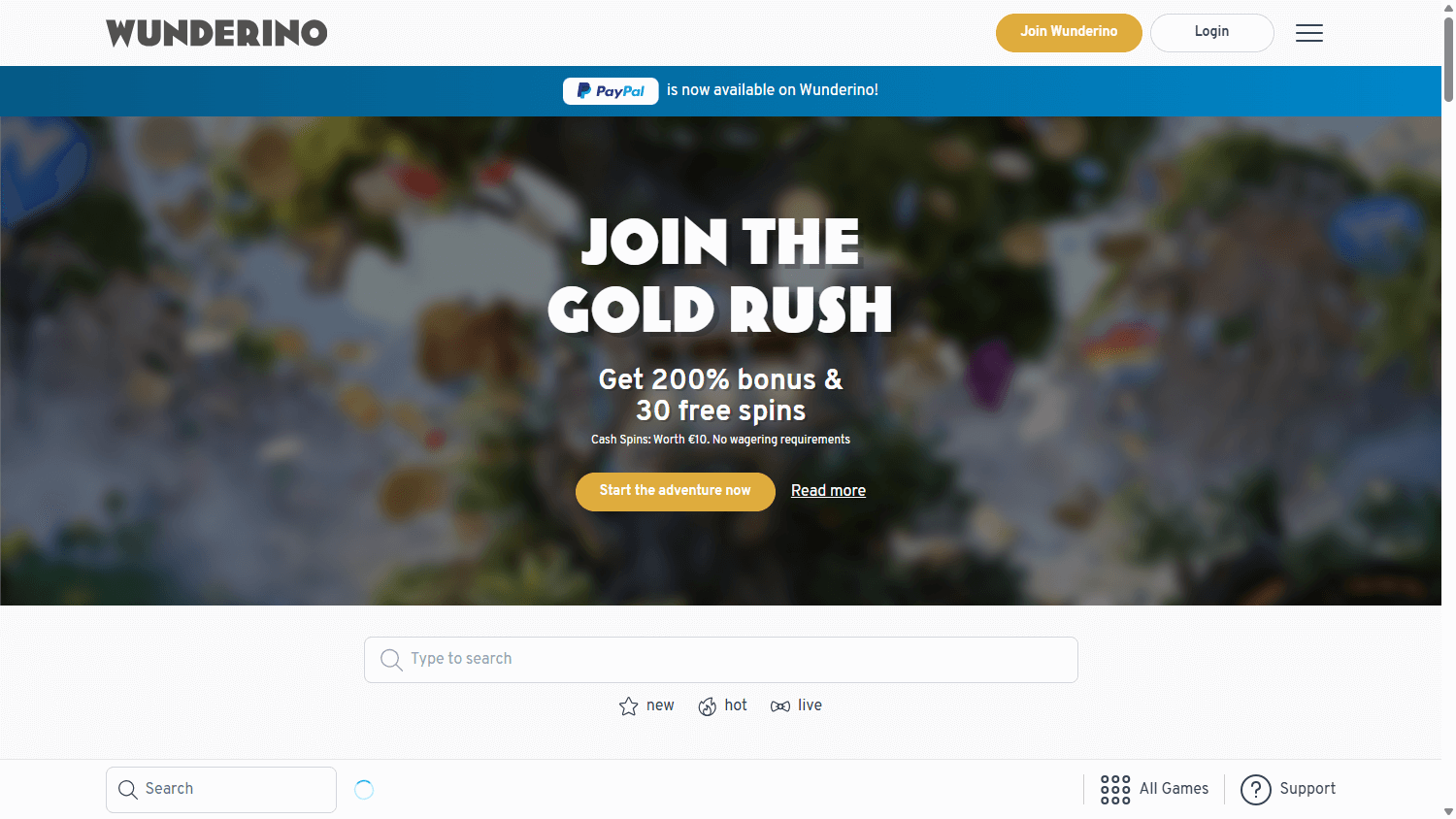 Wunderino_Casino_homepage_desktop