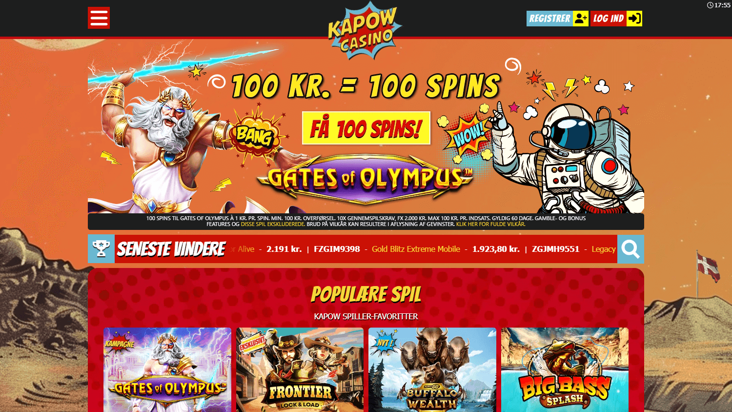 Kapow_Casino_homepage_desktop