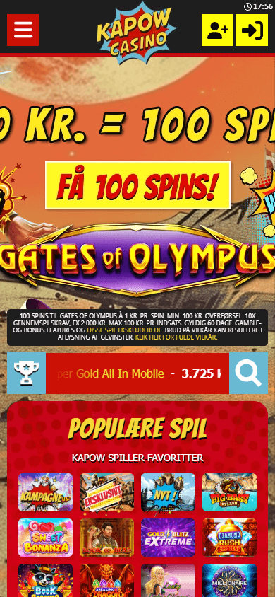 Kapow_Casino_homepage_mobile