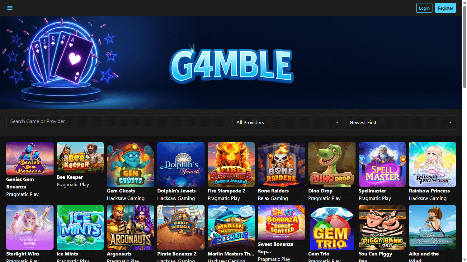 g4mble_casino_homepage_desktop