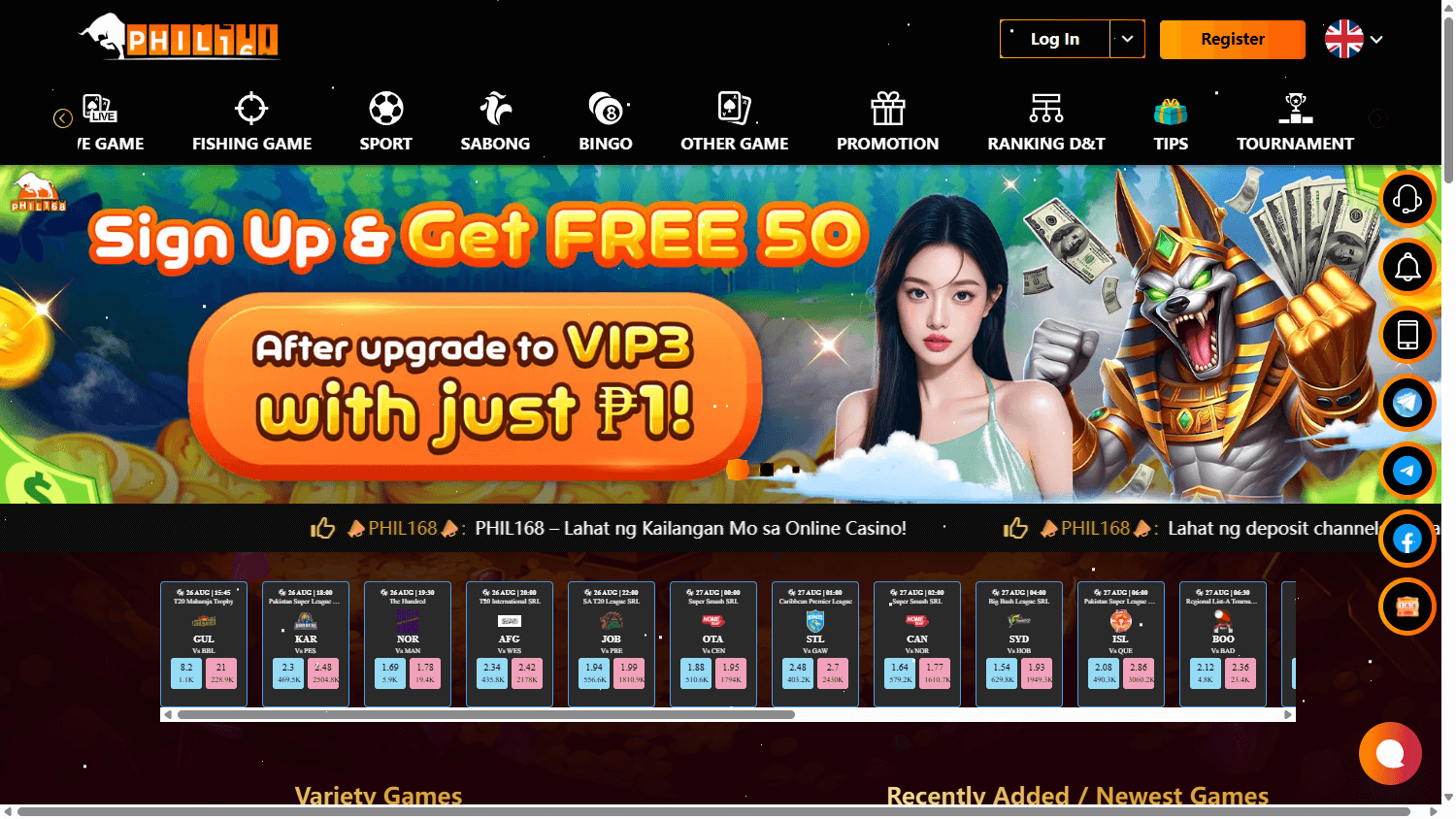 Phil168_Casino_homepage_desktop