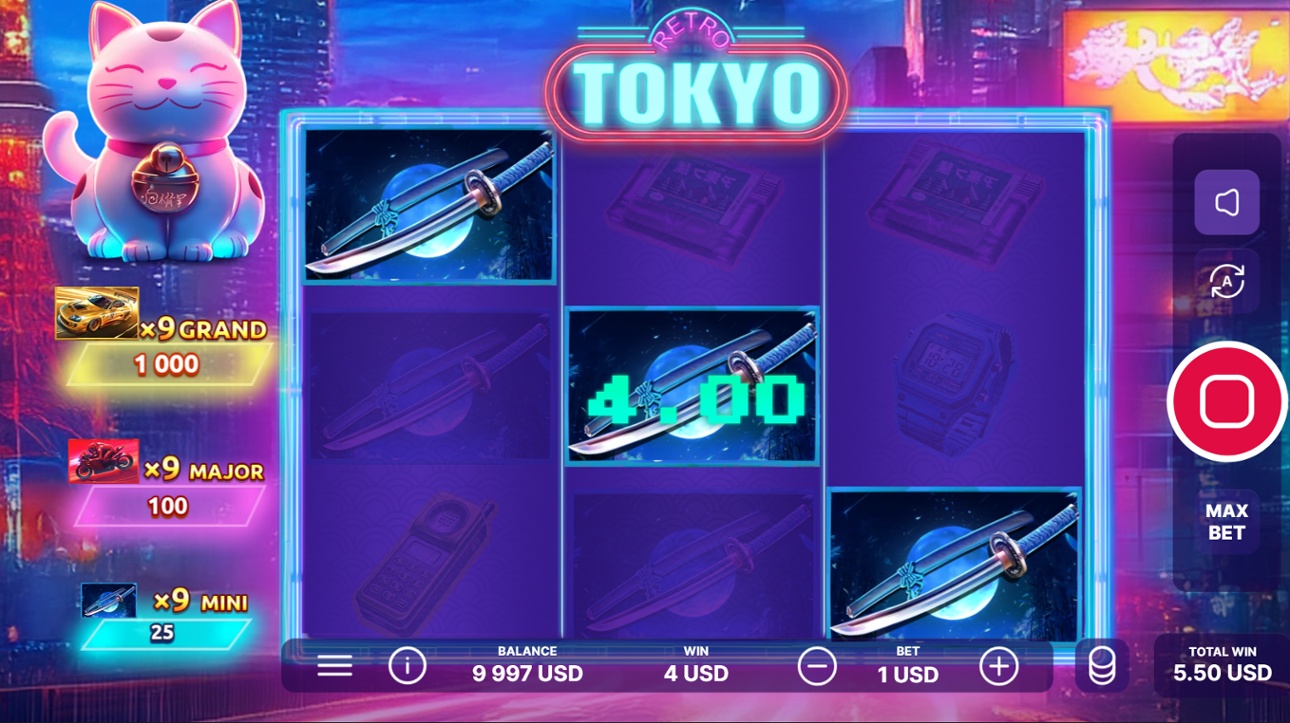 Retro Tokyo - Free Spins win