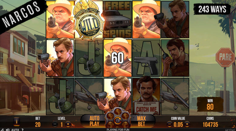 Narcos slot Walking Wild win