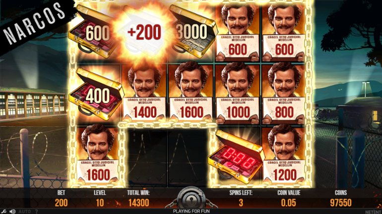 Narcos slot Locked up bonus feature