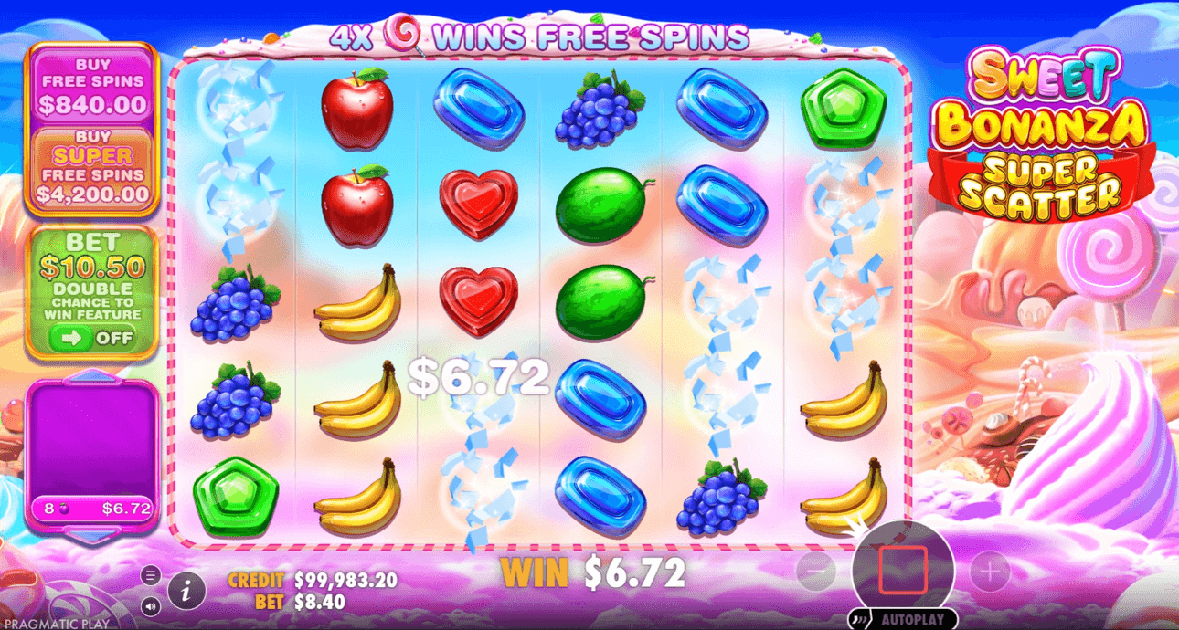 Sweet Bonanza Super Scatter win