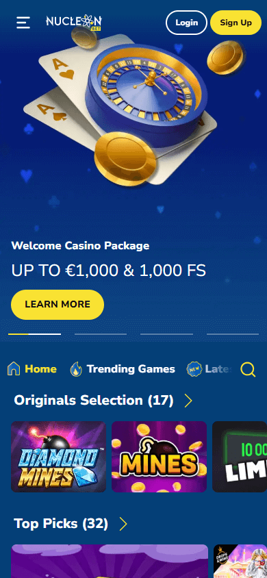 Nucleonbet_Casino_homepage_mobile