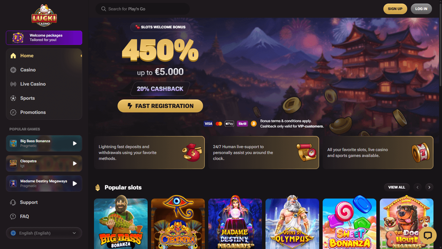 lucki_casino_homepage_desktop