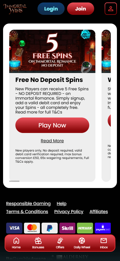 immortal_wins_casino_promotions_mobile