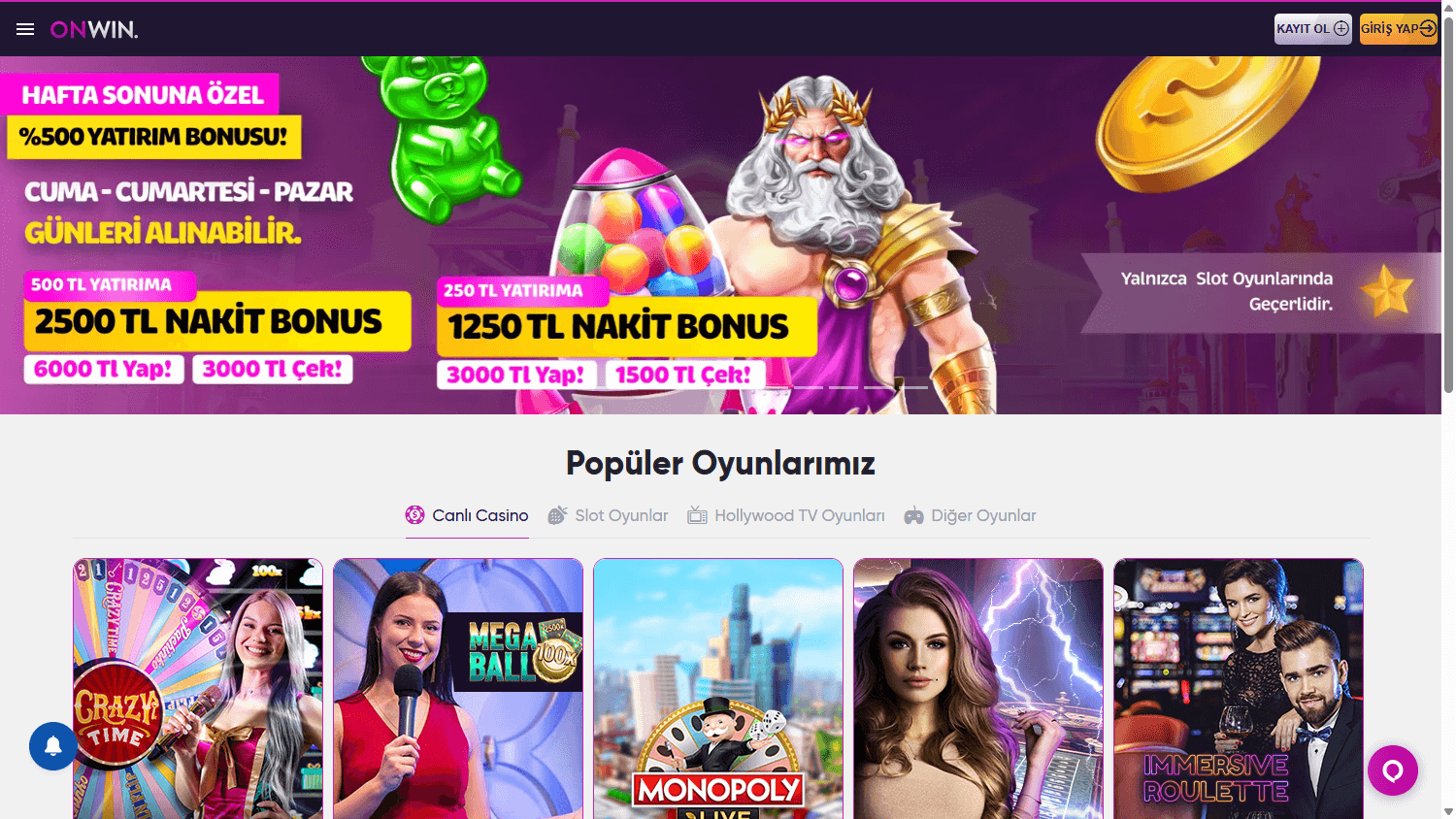 onwin_casino_homepage_desktop