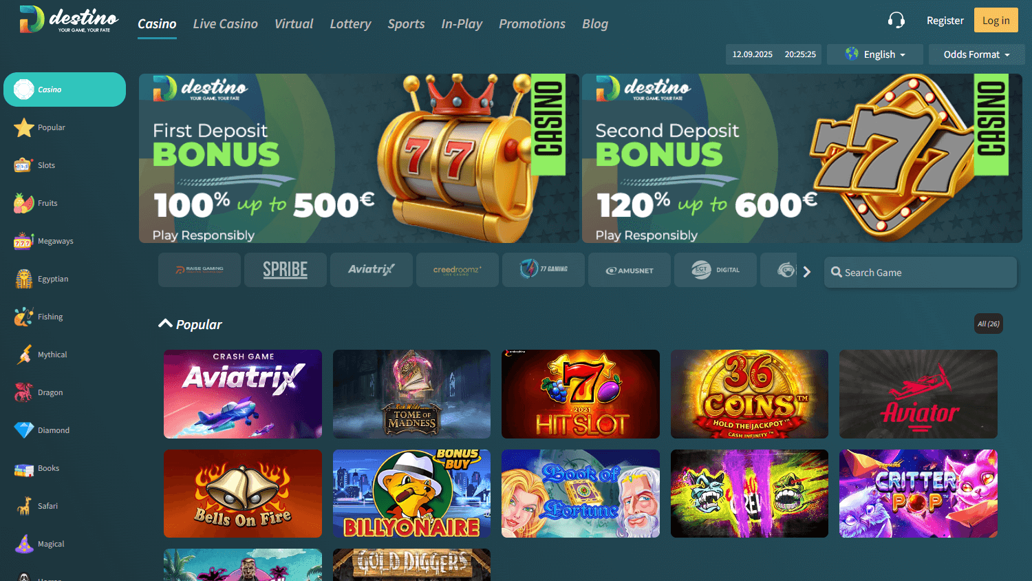 Destinobet_Casino_homepage_desktop