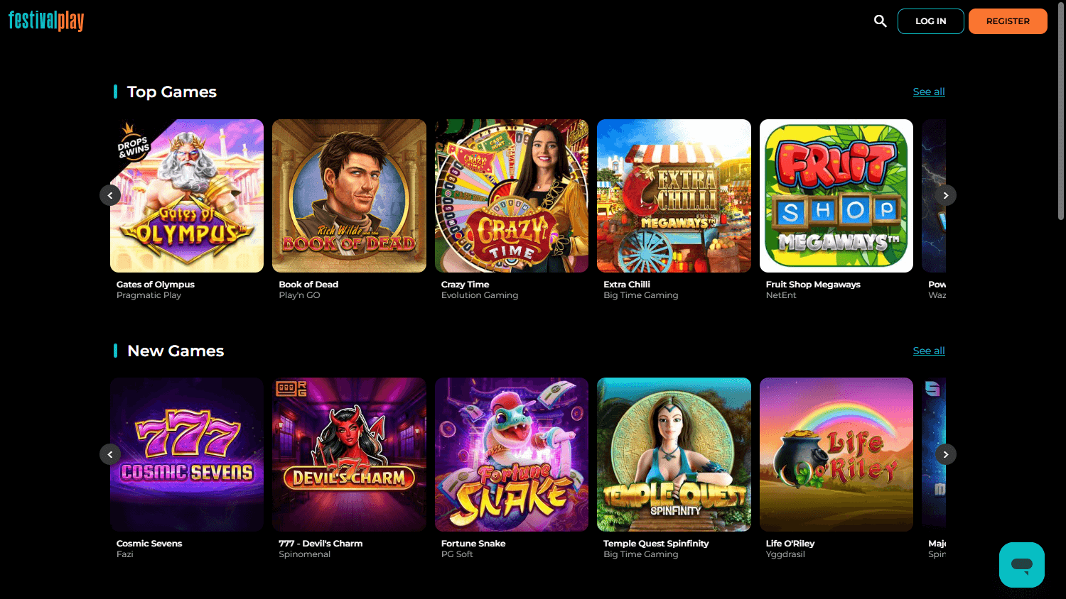 festivalplay_casino_homepage_desktop