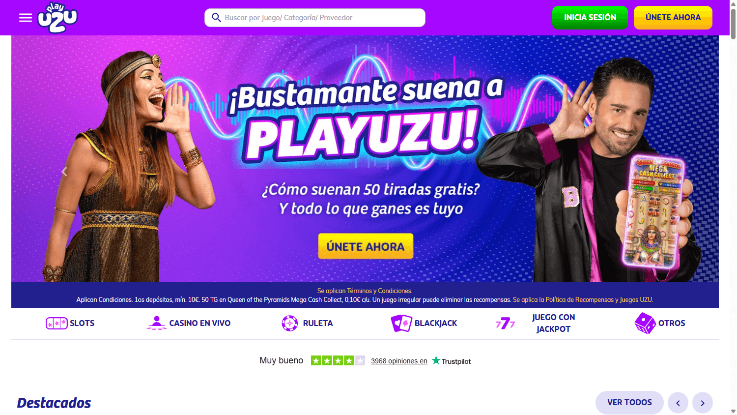 PlayUZU_Casino_ES_homepage_desktop