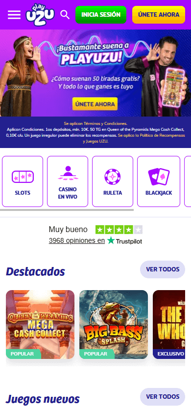 PlayUZU_Casino_ES_homepage_mobile