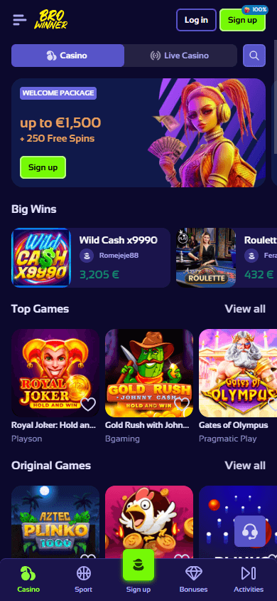 browinner_casino_homepage_mobile