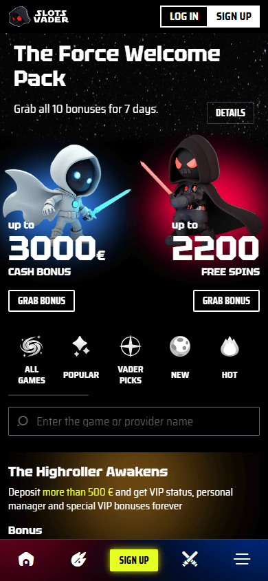 slots_vader_casino_homepage_mobile