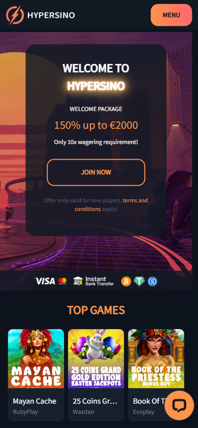 Hypersino_Casino_homepage_mobile