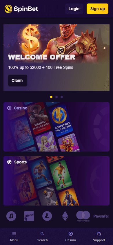 spinbet_casino_homepage_mobile