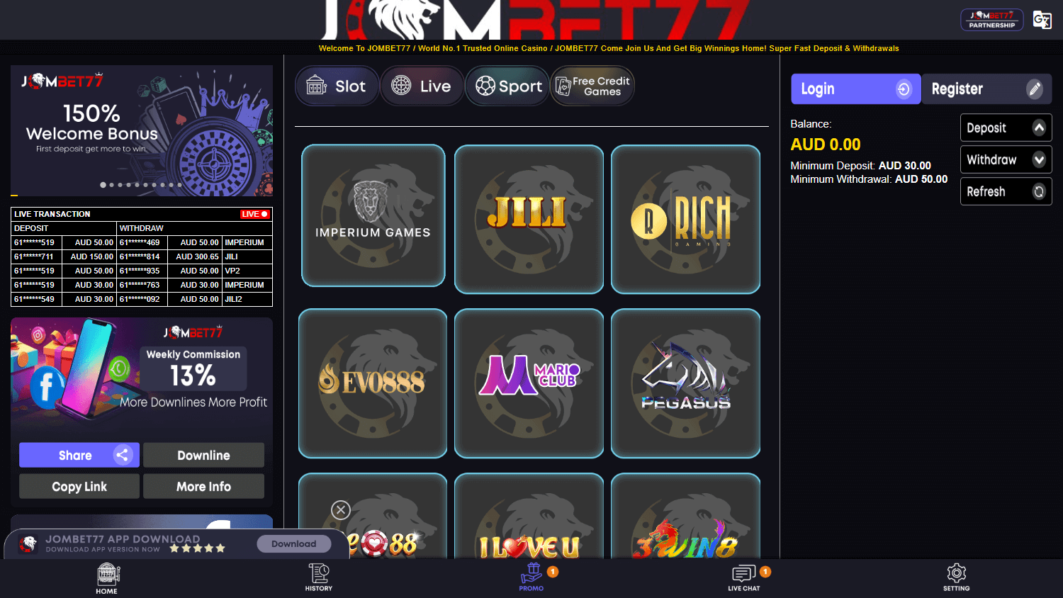 jombet77_casino_homepage_desktop
