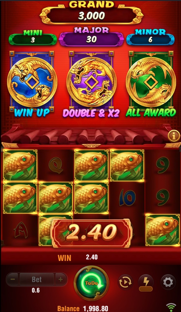 3 Coin Treasures 2 - Koi Fish win