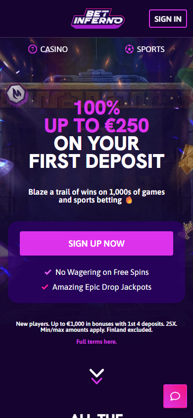 Bet_Inferno_Casino_homepage_mobile