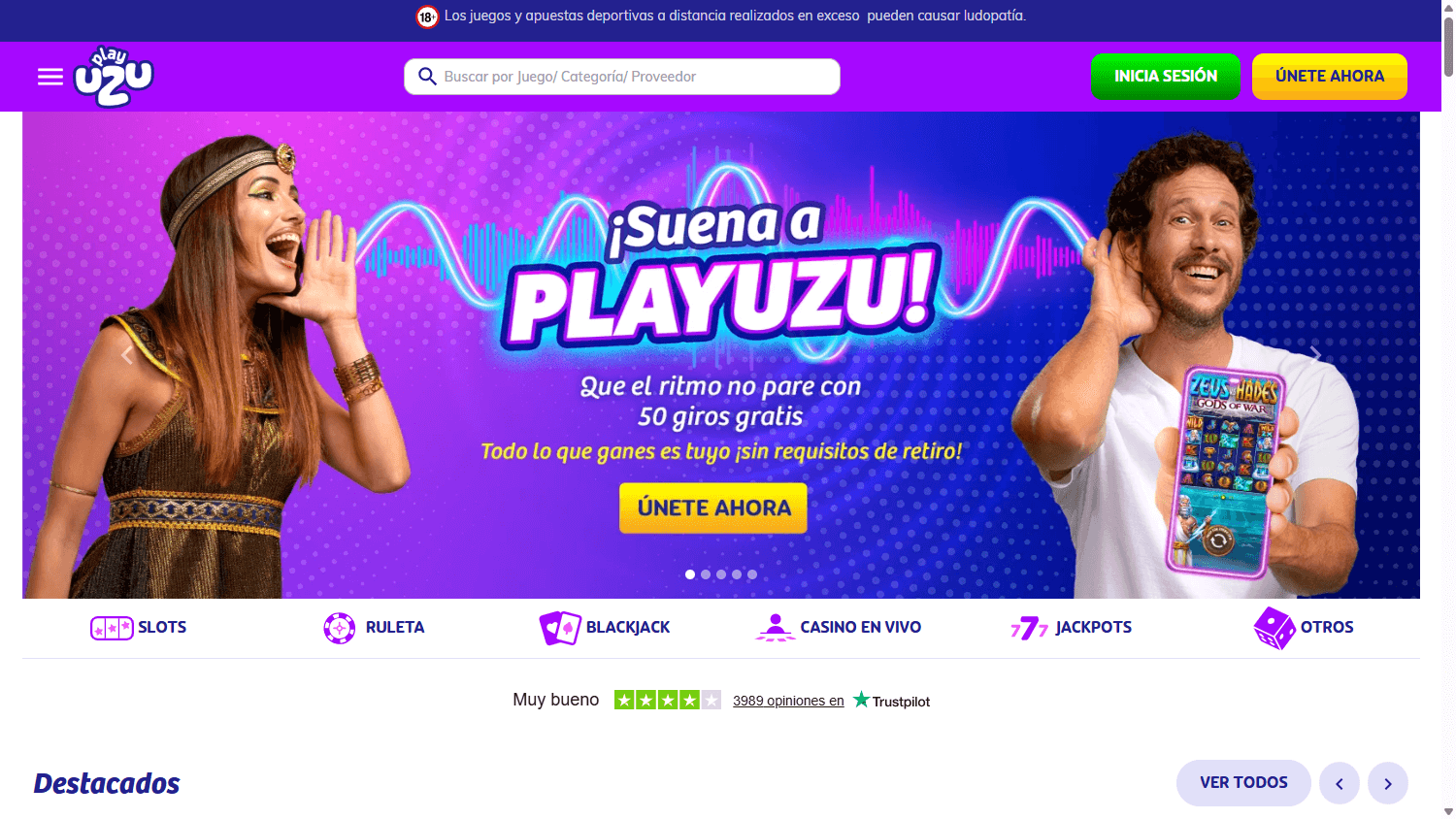 PlayUZU_Casino_PE_homepage_desktop