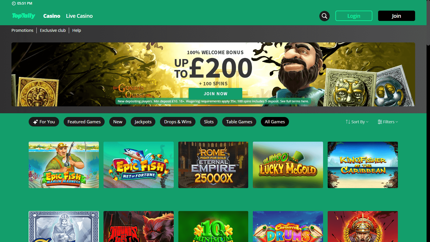 TopTally_Casino_homepage_desktop