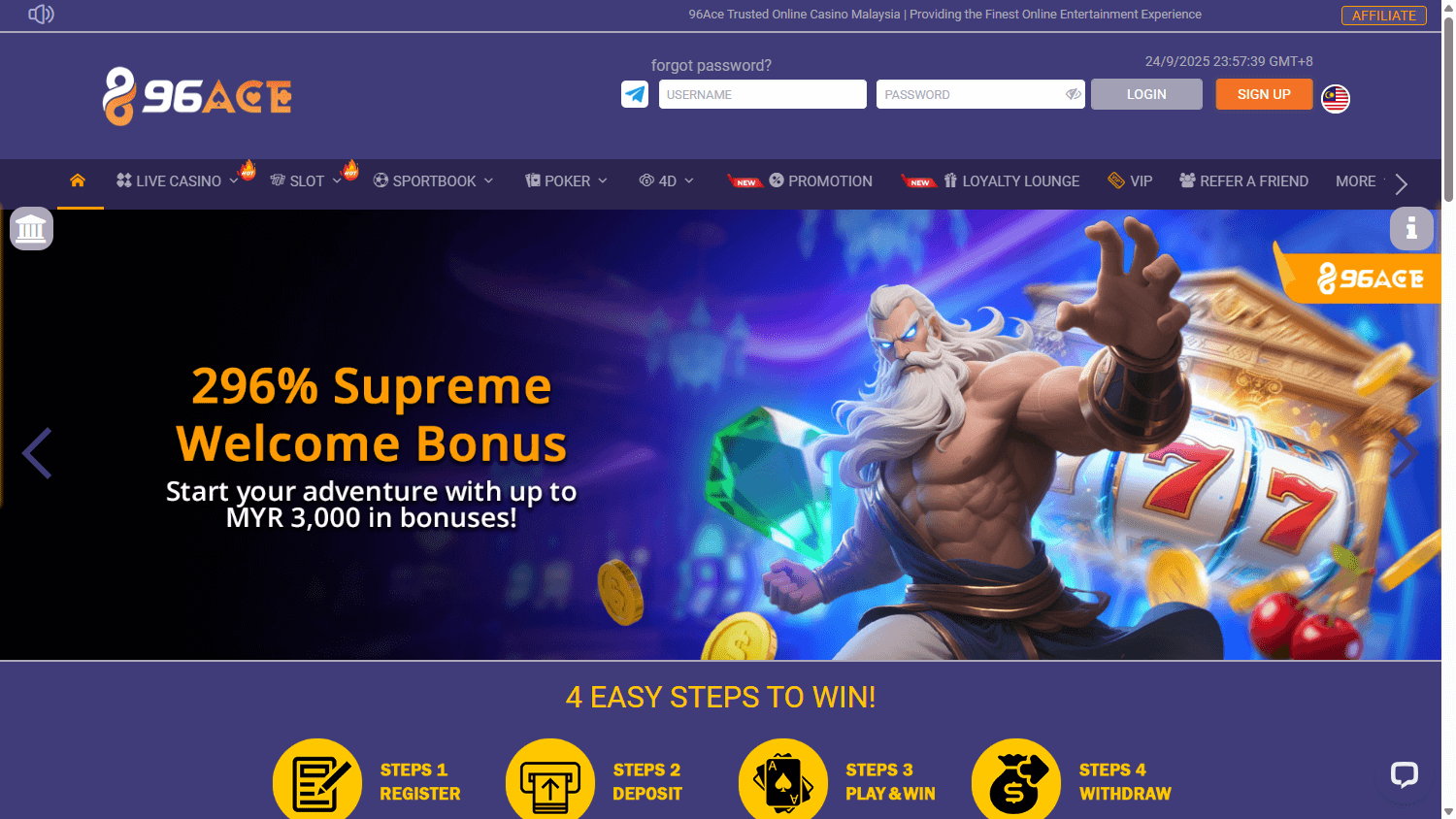 96ACE_Casino_homepage_desktop
