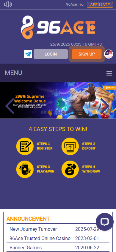 96ACE_Casino_homepage_mobile