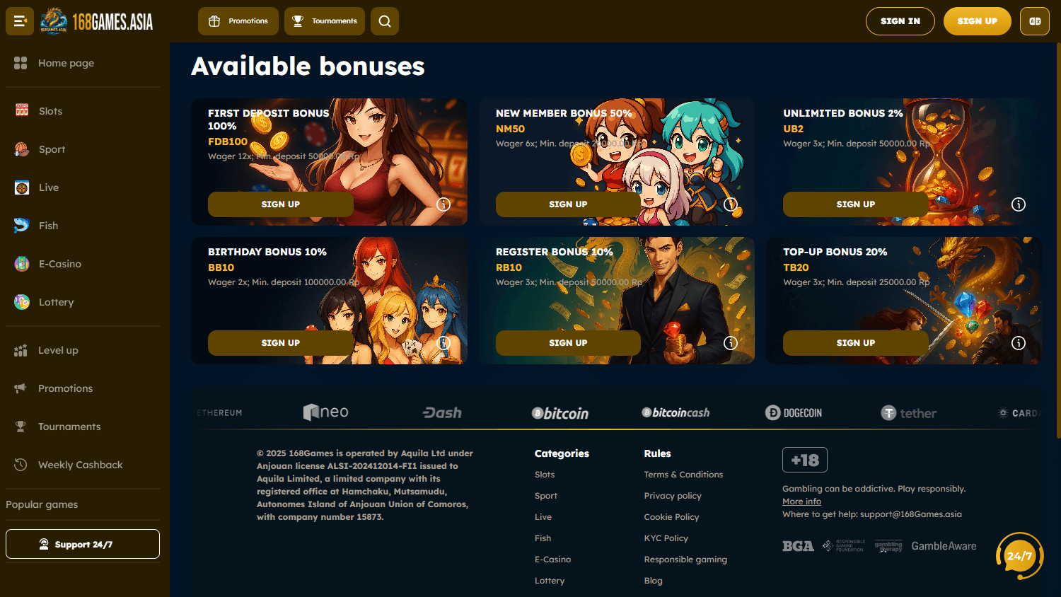 168Games_casino_promotions_desktop