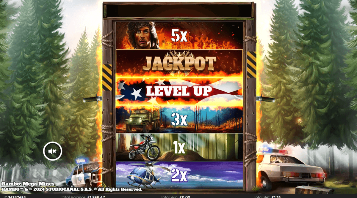 Rambo Mega Mines prize wheel