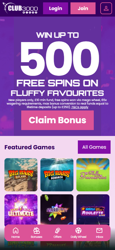 club_3000_bingo_casino_homepage_mobile