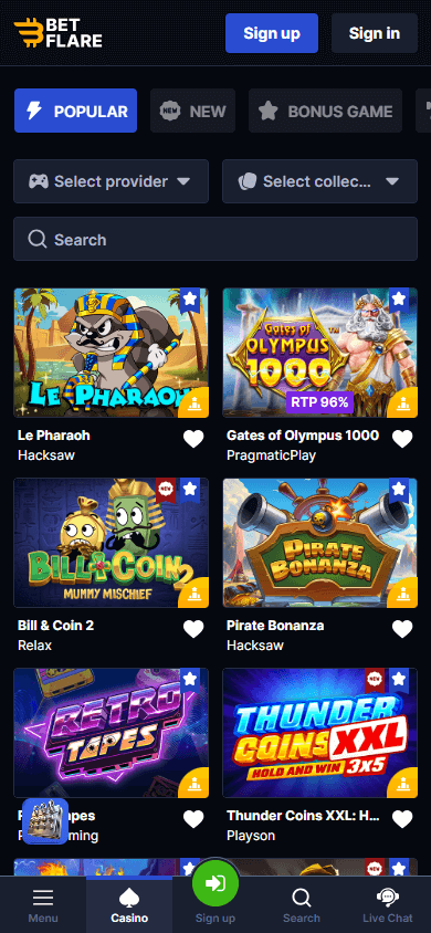 Betflare_casino_game_gallery_mobile