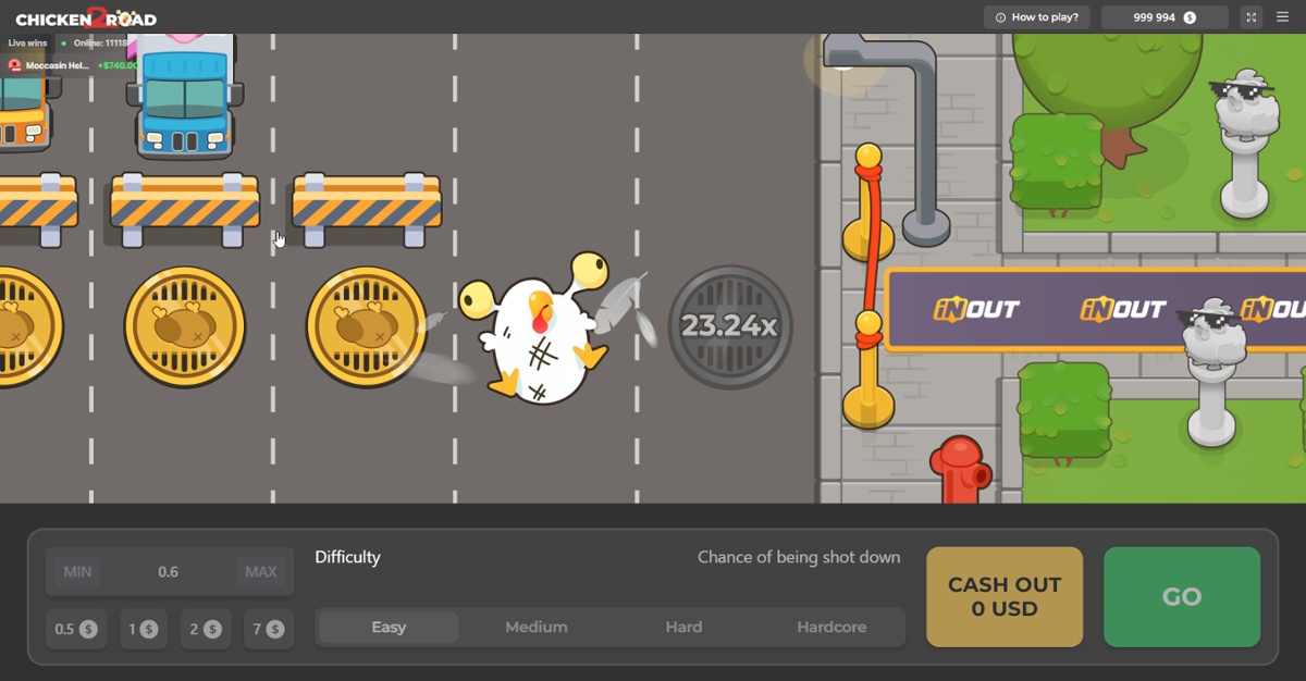 Chicken Road 2.0 - Easy difficulty loss