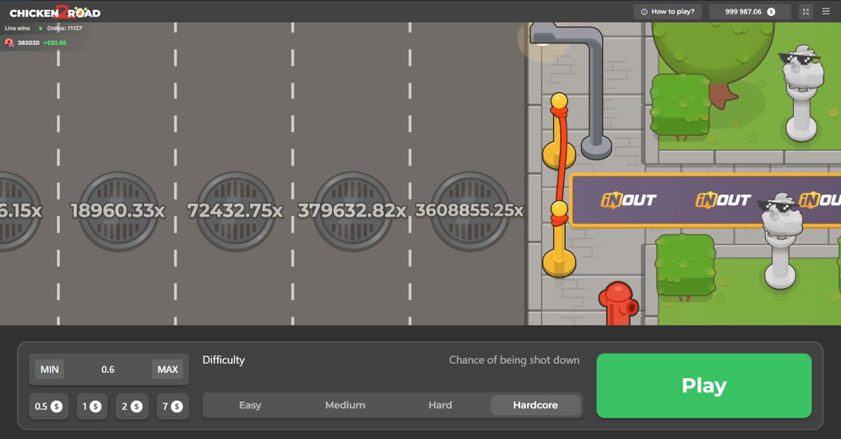 Chicken Road 2.0 - Hardcore difficulty multipliers