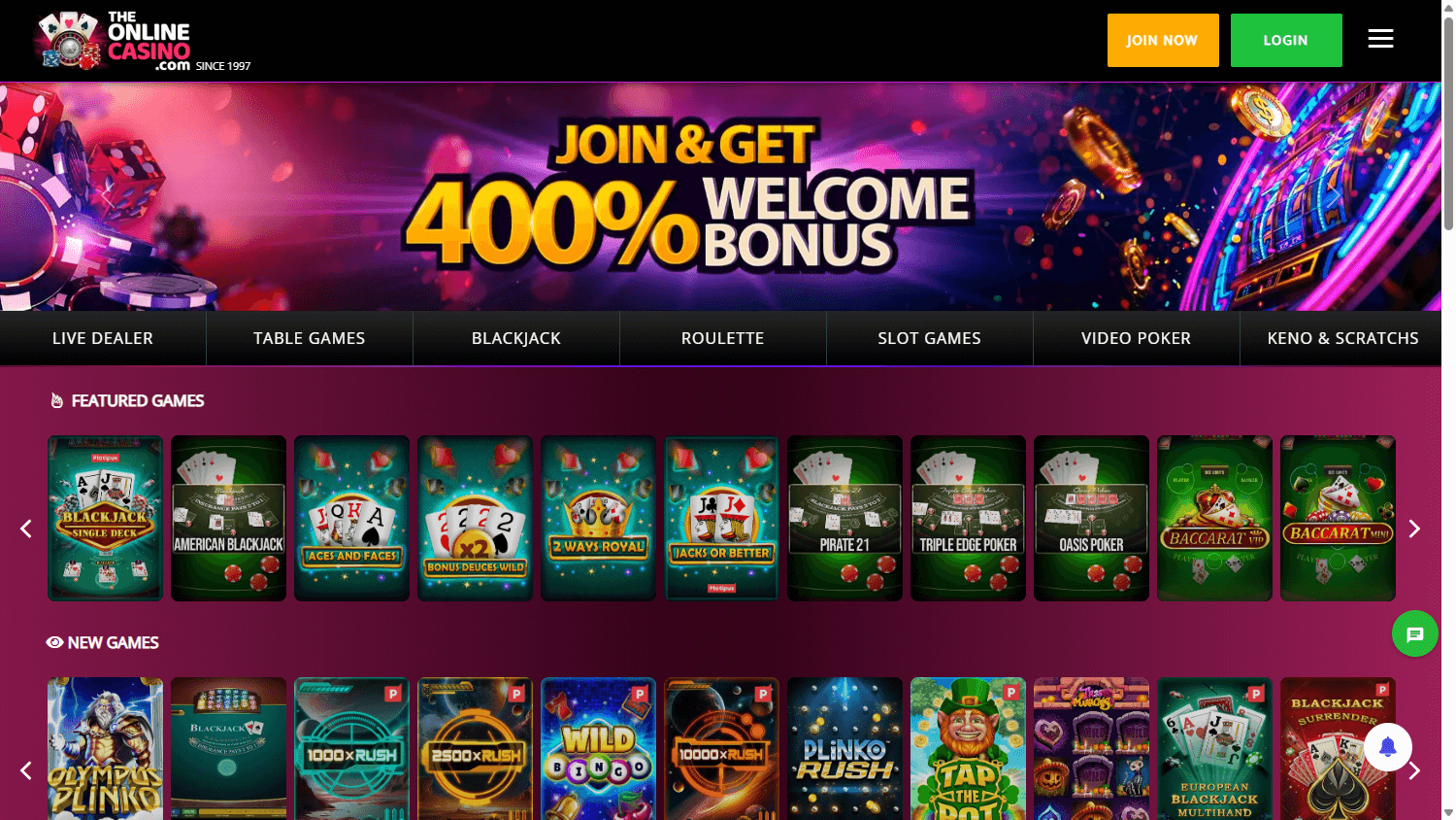 the_online_casino_homepage_desktop