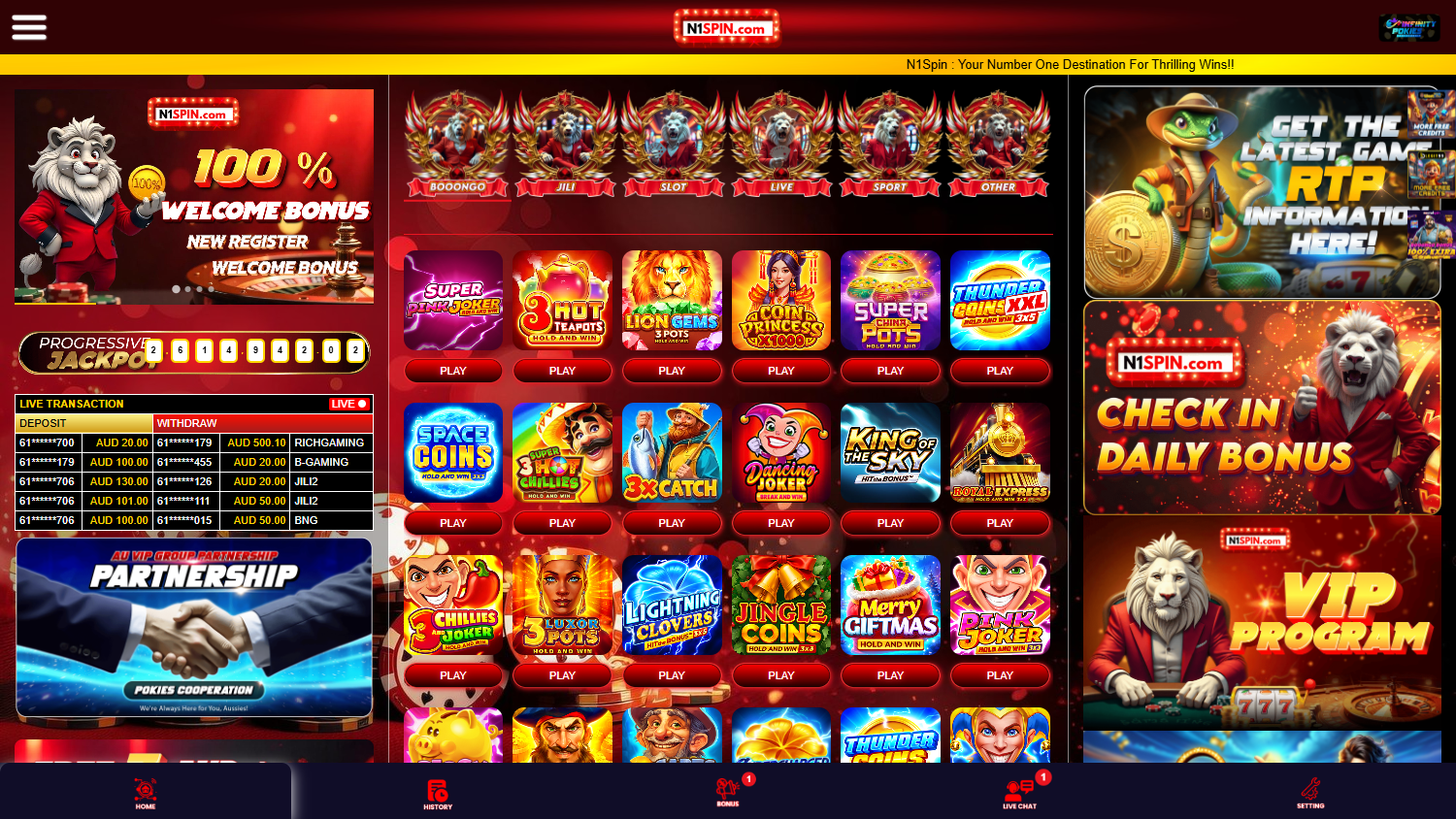 n1spin_casino_homepage_desktop