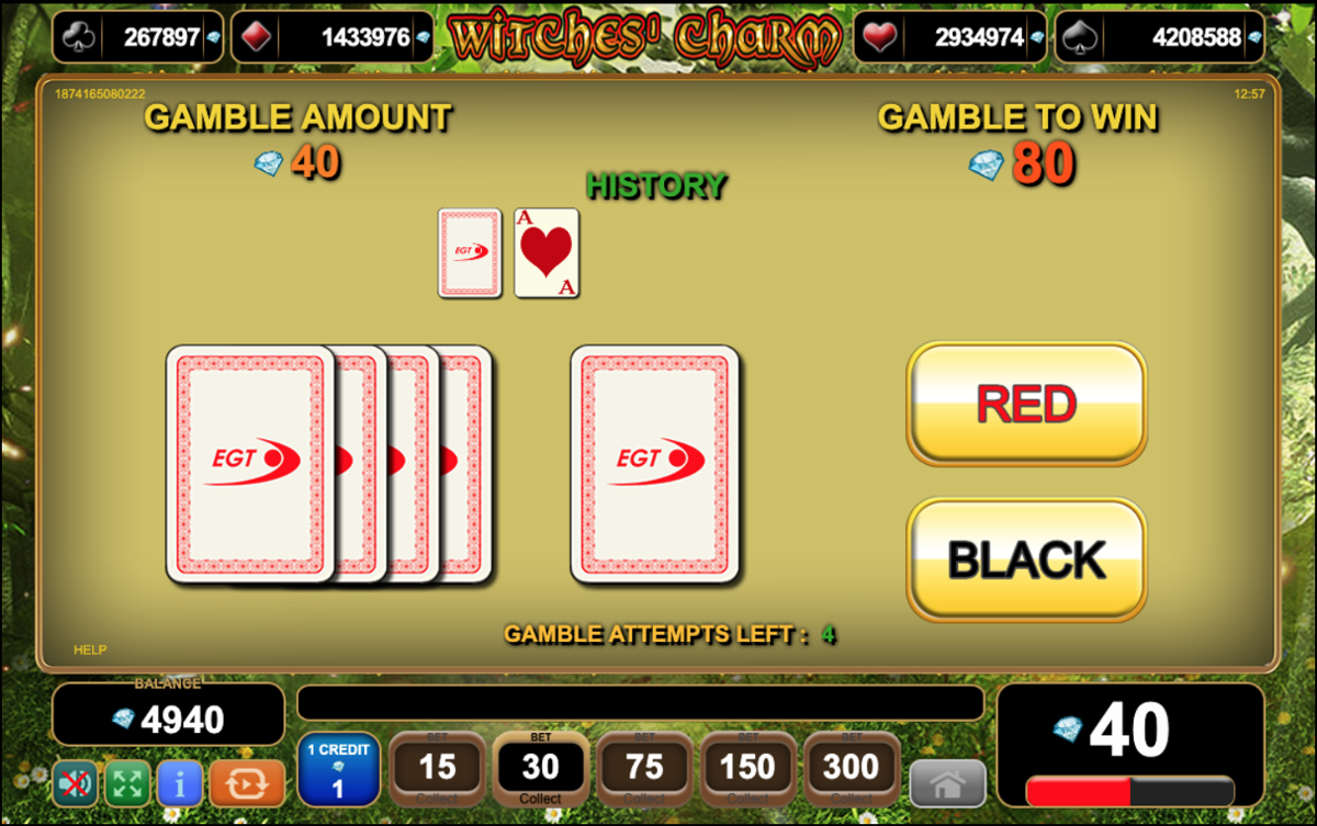 Witches' Charm gamble function