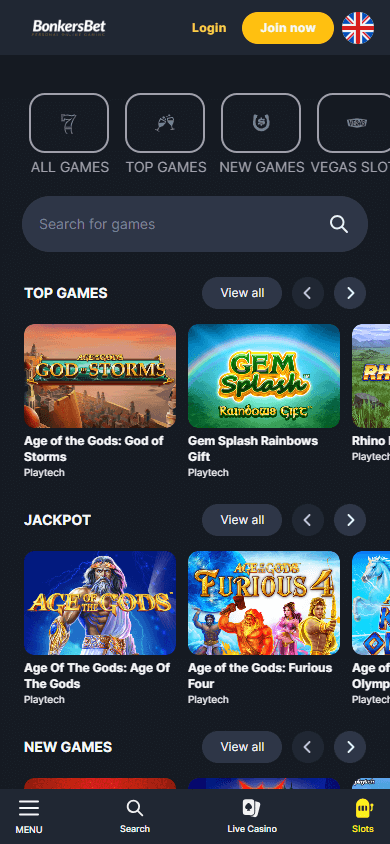 BonkersBet_Casino_homepage_mobile