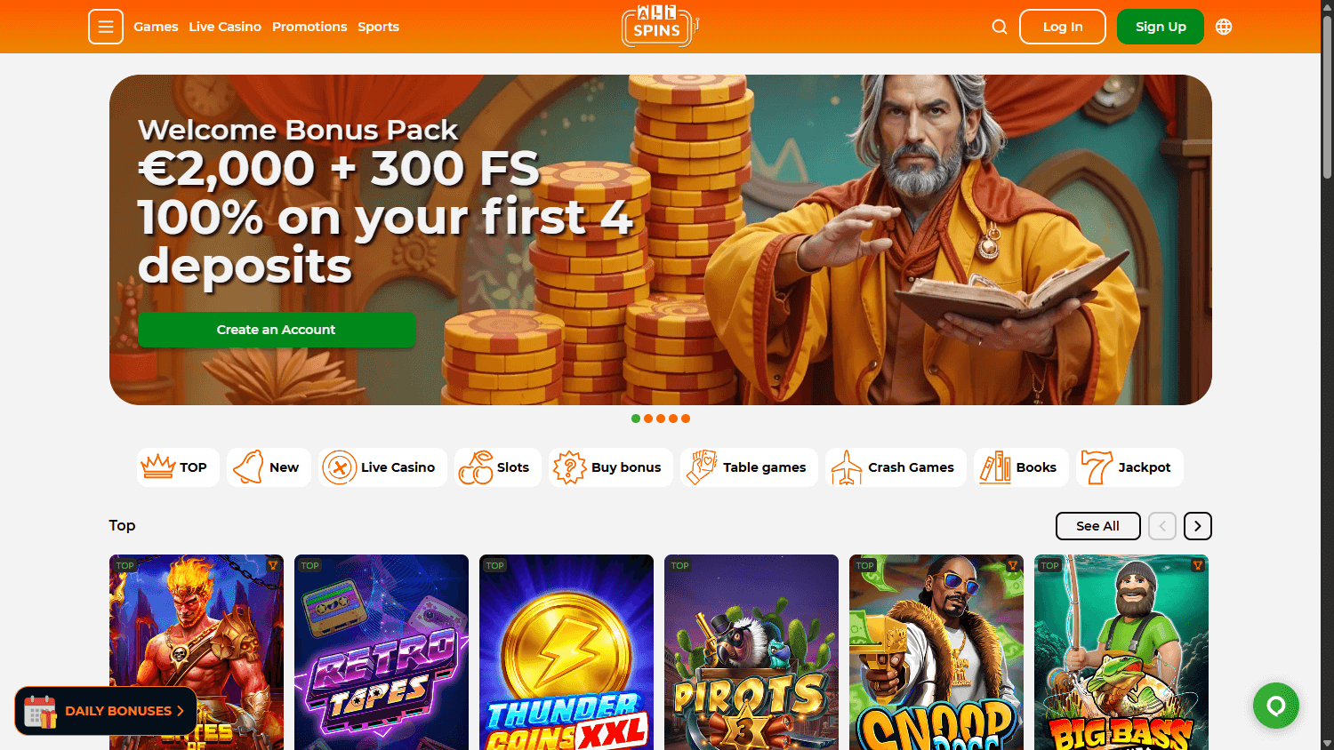 allspins_casino_homepage_desktop