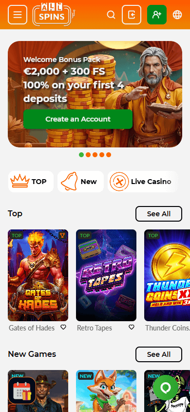 allspins_casino_homepage_mobile