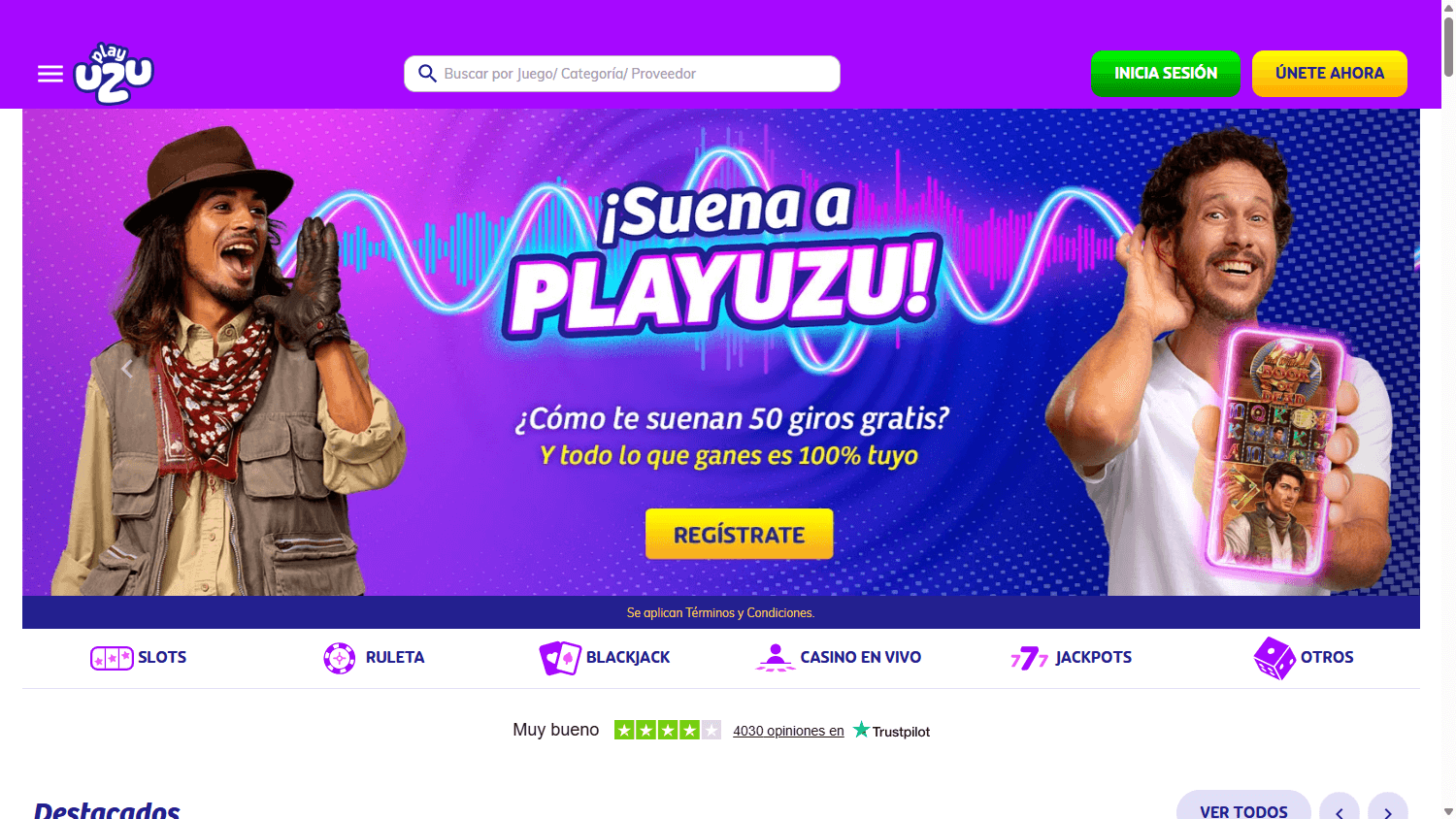 playuzu_casino_homepage_desktop