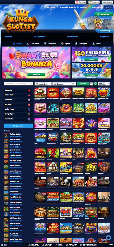 KungaSlottet_Casino_homepage_mobile