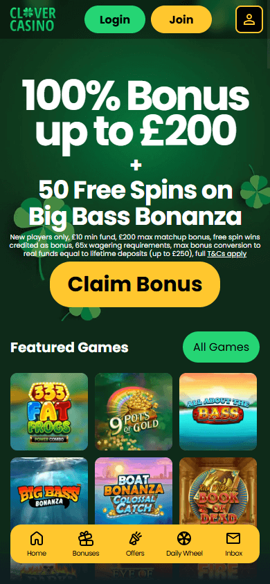 Clover_Casino_homepage_mobile