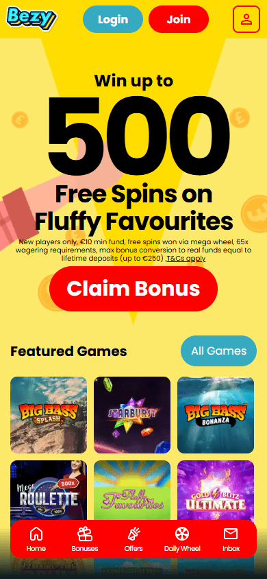 Bezy_Casino_IE_homepage_mobile