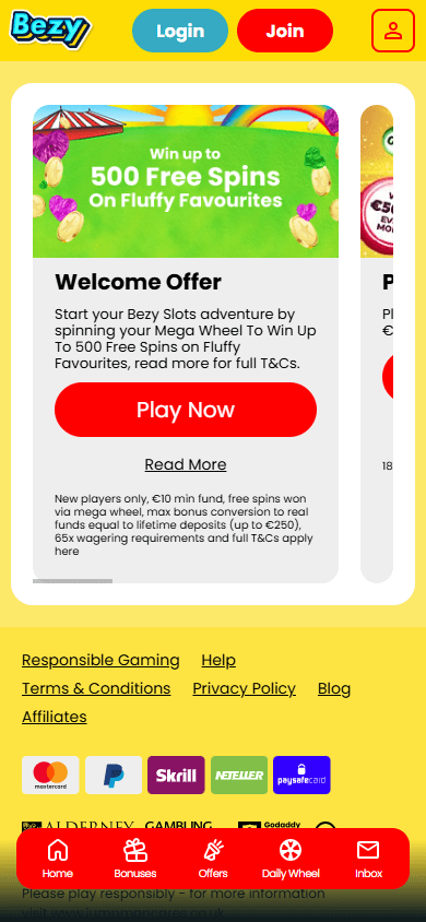 Bezy_Casino_IE_promotions_mobile