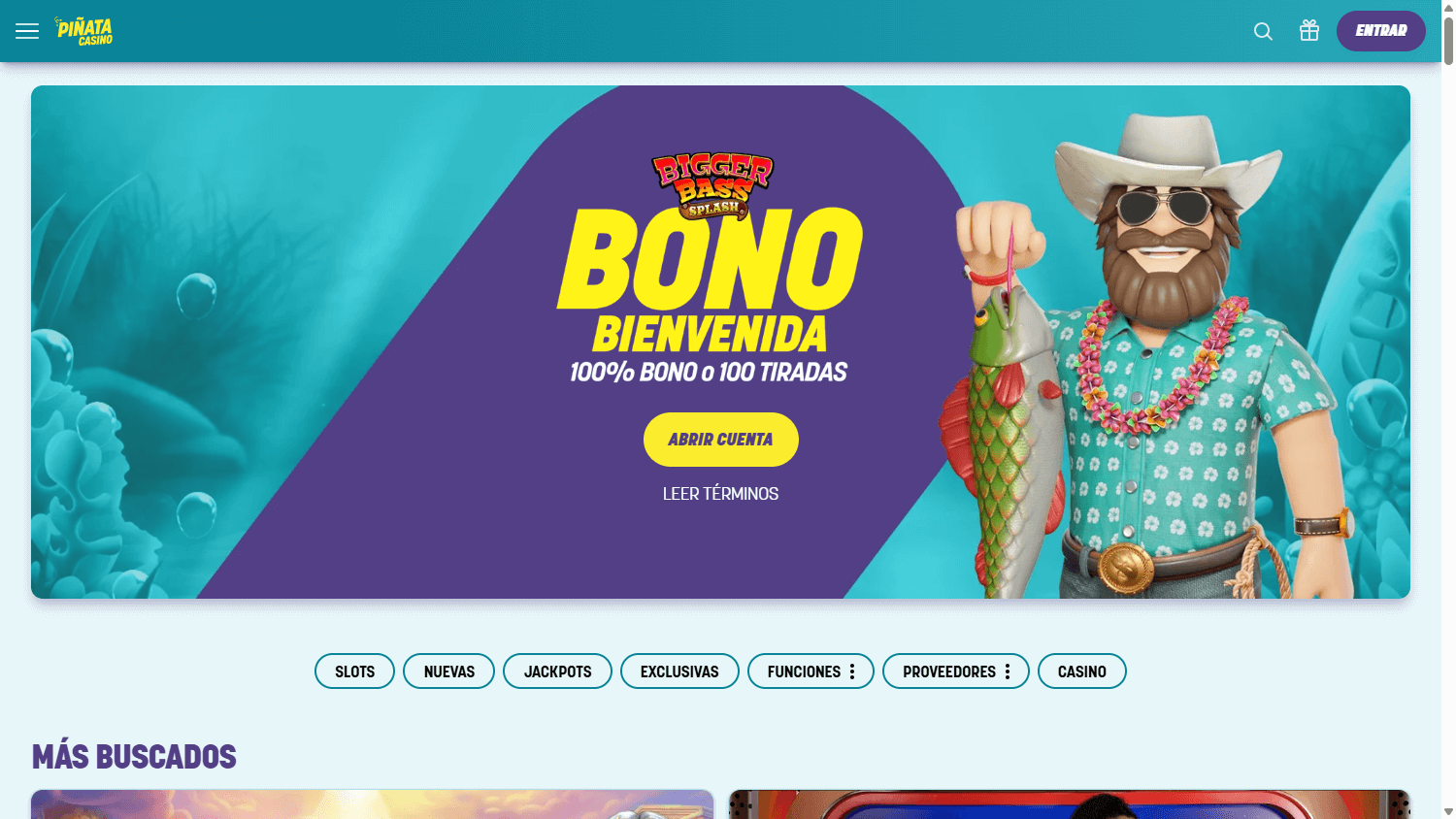 pinata_casino_homepage_desktop