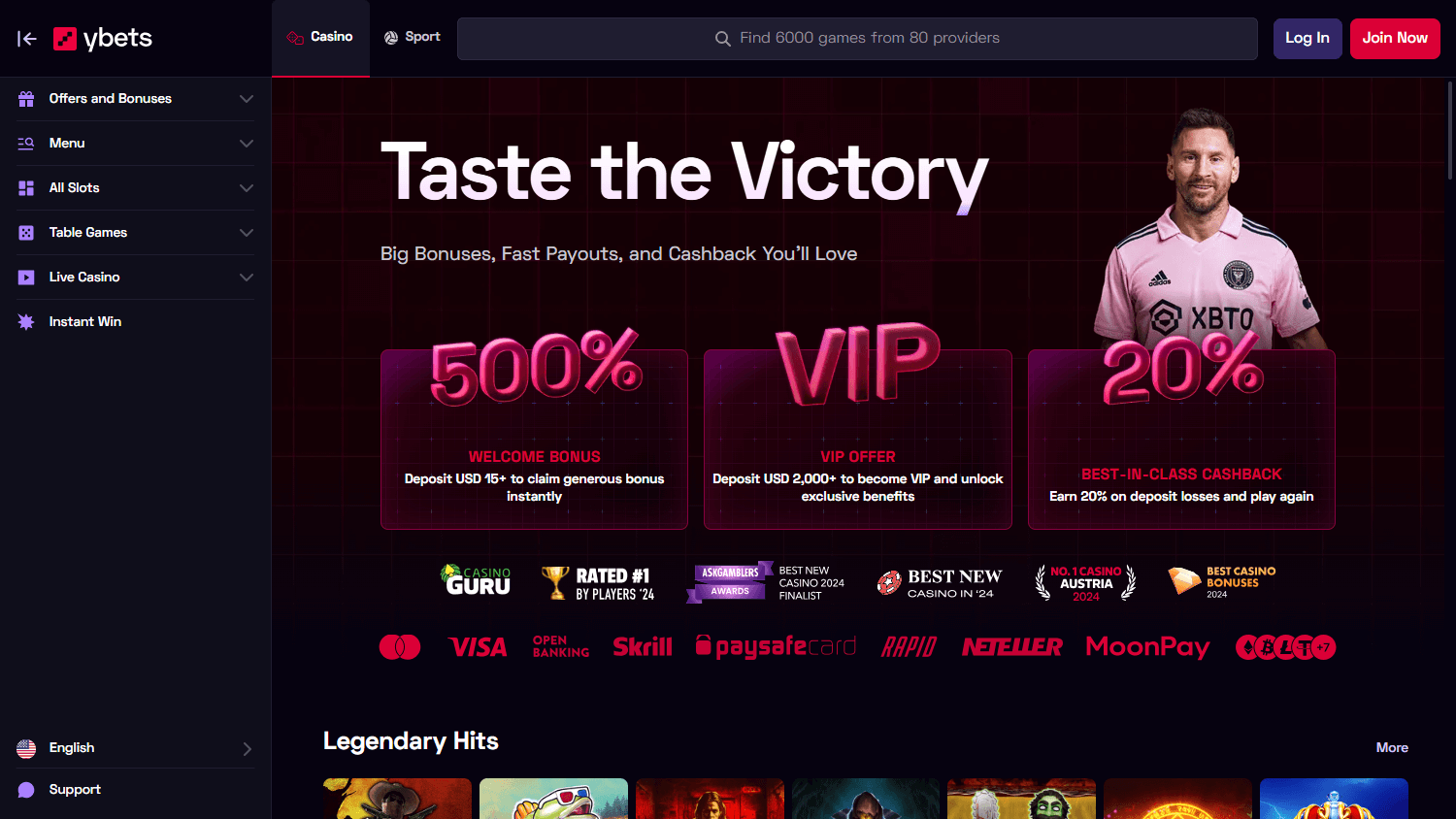 ybets_casino_homepage_desktop