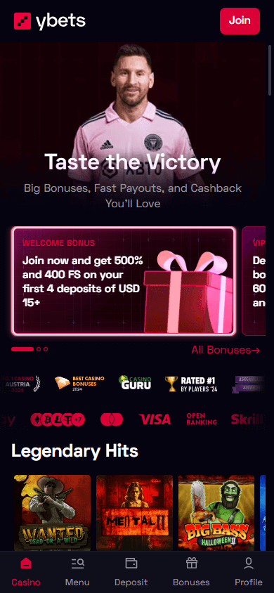 ybets_casino_homepage_mobile